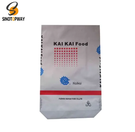 Meerwandige papieren zakken met platte vierkante bodem en geplakt ventiel